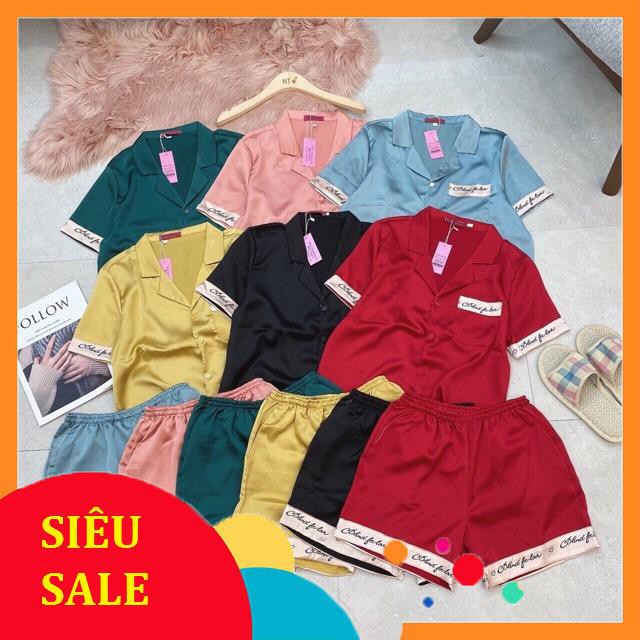 Đồ Ngủ💖Đồ Bộ Pijama Lụa Áo Cộc-Quần Sooc Dễ Thương | BigBuy360 - bigbuy360.vn