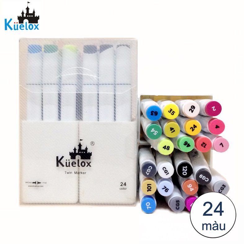 Bộ bút Marker Kuelox (Bộ 24 màu)