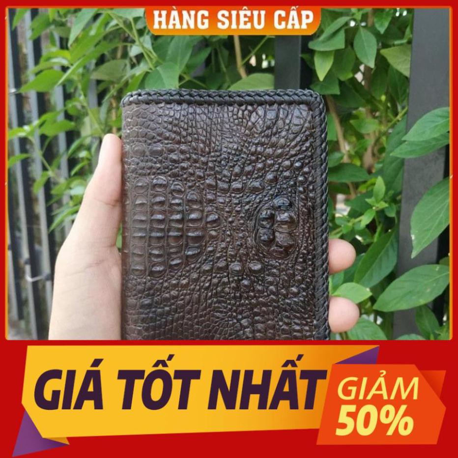 - BÓP DA CÁ SẤU NGUYÊN CON 2 MẶT ĐAN VIỀN DÁNG ĐỨNG Hàng Cao Cấp, Rẻ, Đẹp