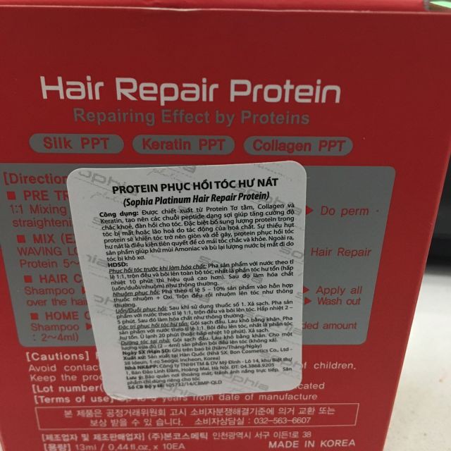 Dưỡng tóc nguyên chất Sophia  Hair Repair Protein 13ml*10 Siêu Phục Hồi Tóc Nát | BigBuy360 - bigbuy360.vn