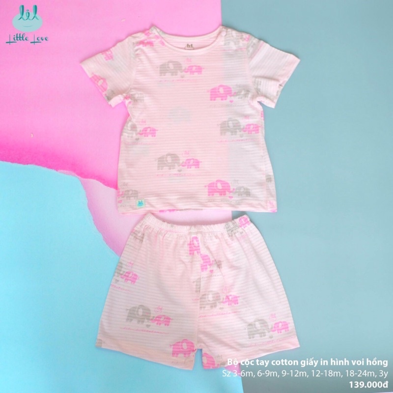 Bộ cộc tay cotton giấy chính hãng