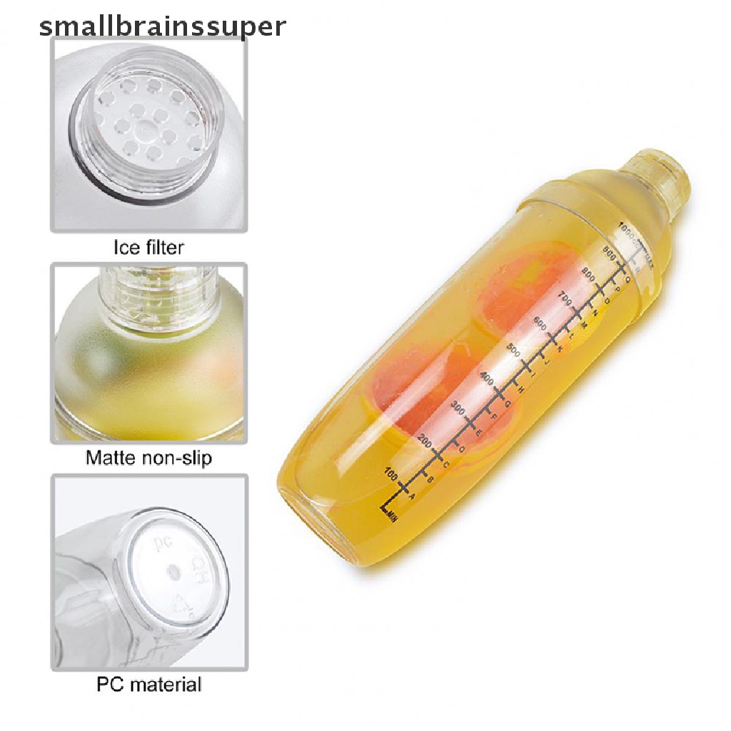 Bình Lắc Cocktail Bằng Nhựa Có Thang Đo Kép Thể Tích 350ml / 530ml / 700ml / 1000ml SBS