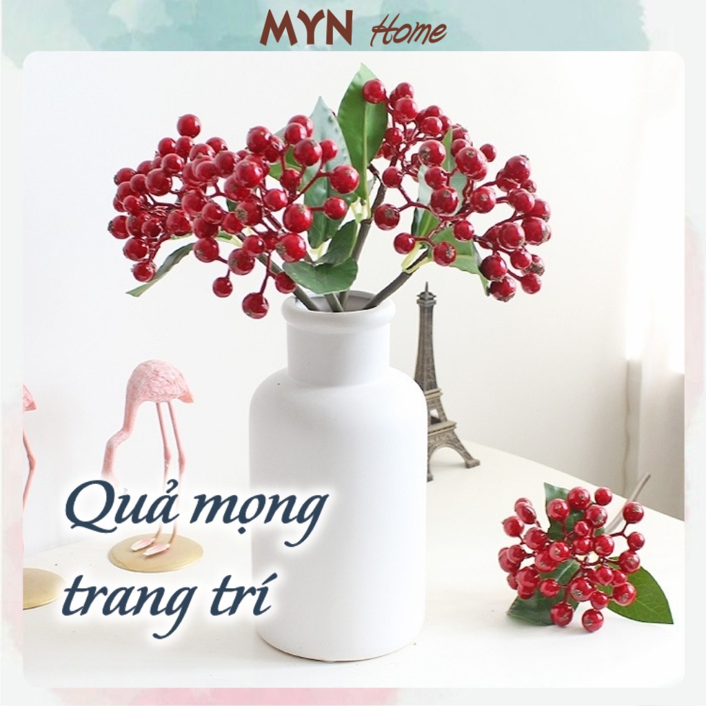 Chùm quả mọng Bluberry decor trang trí nhà cửa, trang trí Noel, phụ kiện chụp ảnh