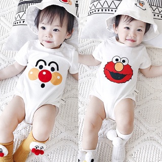 Jumpsuit + Nón Mùa Hè Họa Tiết Hoạt Hình Cho Bé
