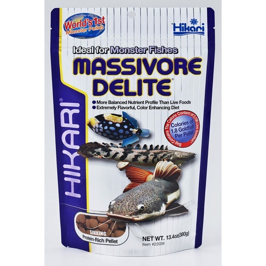 HIKARI MASSIVORE DELITE - Thức ăn chuyên dụng cho cá tầng đáy, pleco, săn mồi gói 380gram