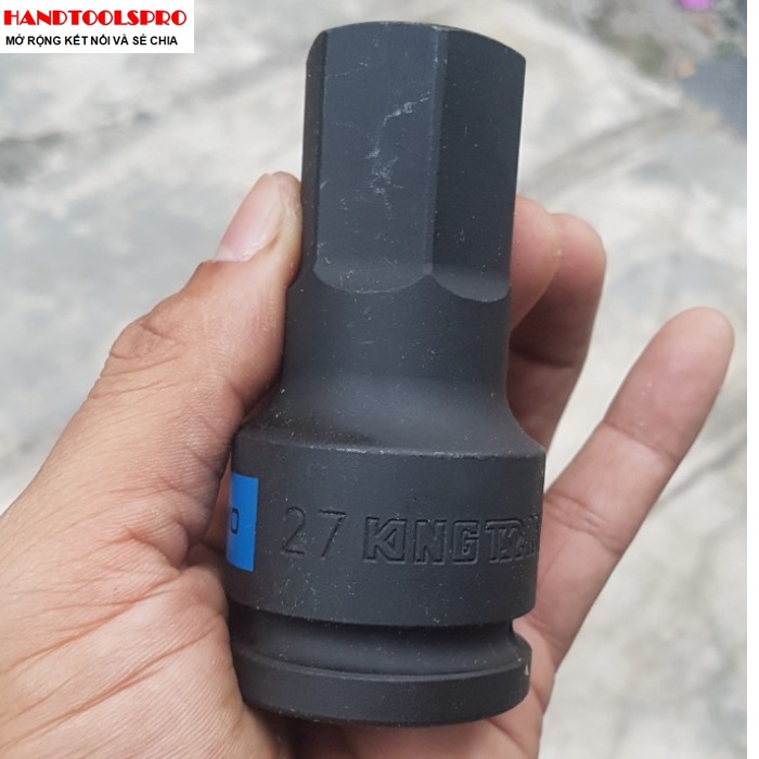 Đầu tuýp  Kingtony  đen 3/4 inch bit lục giác 14mm - 27mm -  601514 - 601527