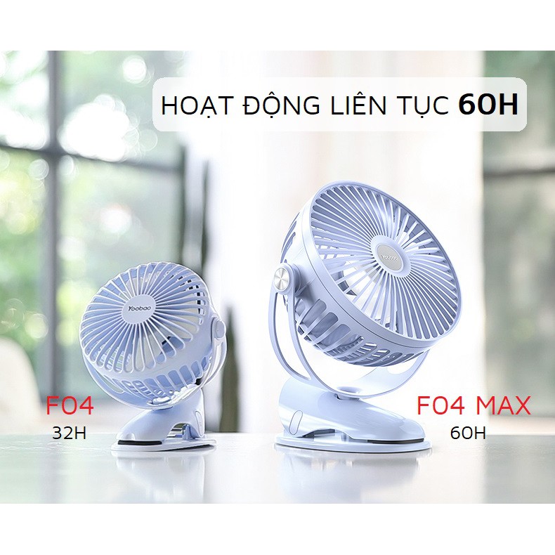 {Hot sử dụng 60 tiếng} Quạt Yoobao kẹp tích điện Y-F04 MAX 360 độ 10000mAh _ 3 Tốc độ _ Chính hãng