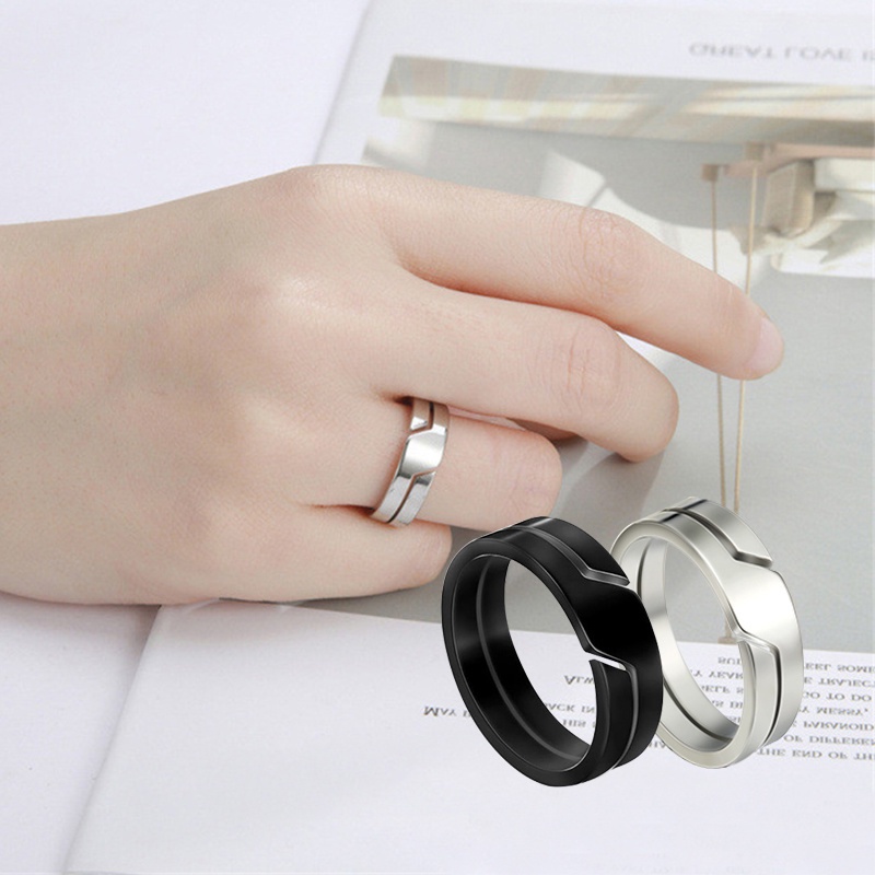 Nhẫn Thời Trang Unisex Bằng Thép Không Gỉ Mỏng Mịn Thanh Lịch