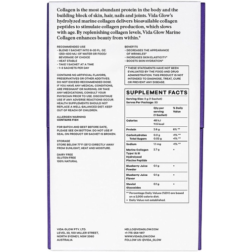 ☘☘Collagen Vida Glow Marine   Truyền thống / Xoài 🍋 / Thơm🍍 / Đào🍑 / Việt Quất🫐