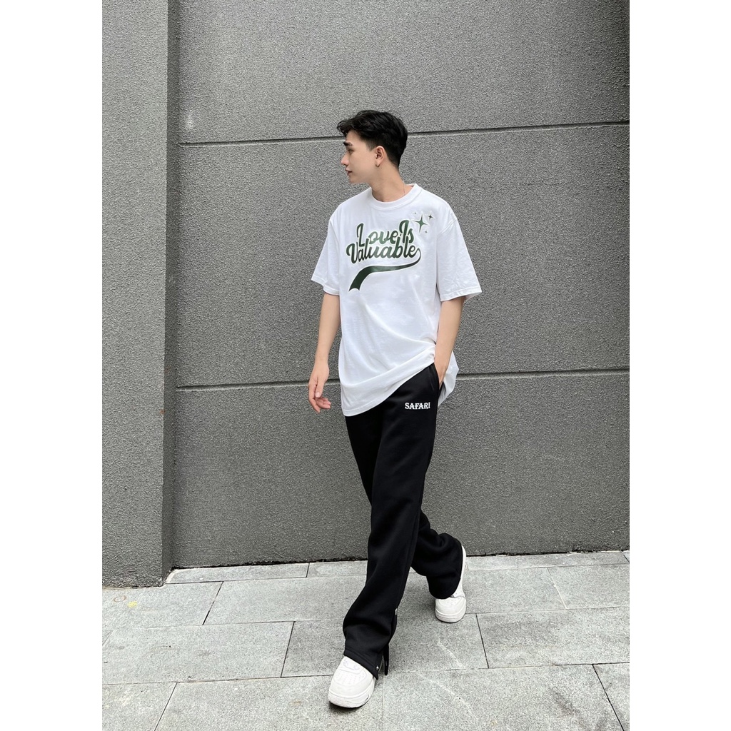 Quần ống rộng Nam nữ unisex dáng suông nỉ bông dày dặn SAFARI PSS2