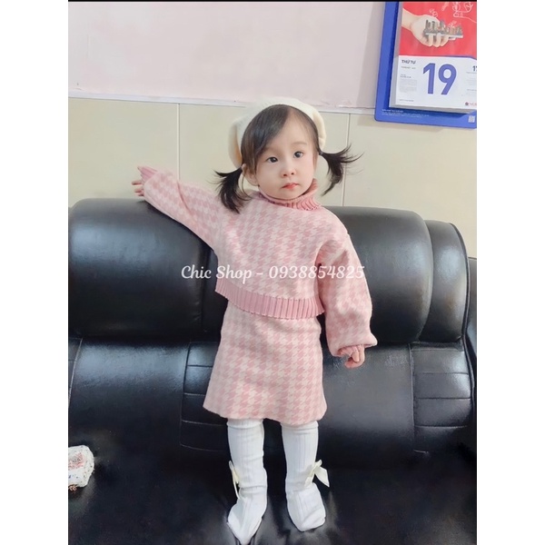 Set Váy Len Xinh Cho Bé Gái Diện Tết 9- 20kg