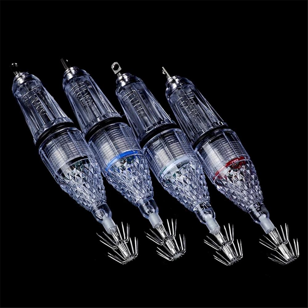Mồi Giả Nhử Cá Hình Con Mực 12cm / 17cm Có Gắn Đèn LED