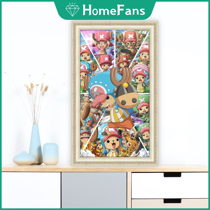 Bộ Tranh Đính Đá 5D Tự Làm Họa Tiết One Piece Kích Thước 30x50cm Trang Trí Nhà Cửa