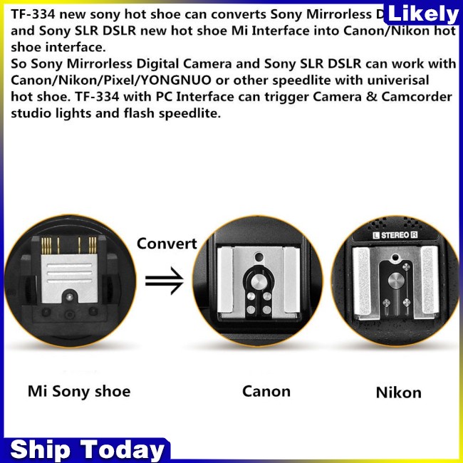 CANON YONGNUO NIKON Ngàm Gắn Đèn Flash Cho Máy Ảnh Sony Mi A7 A7RII A7II TF-334