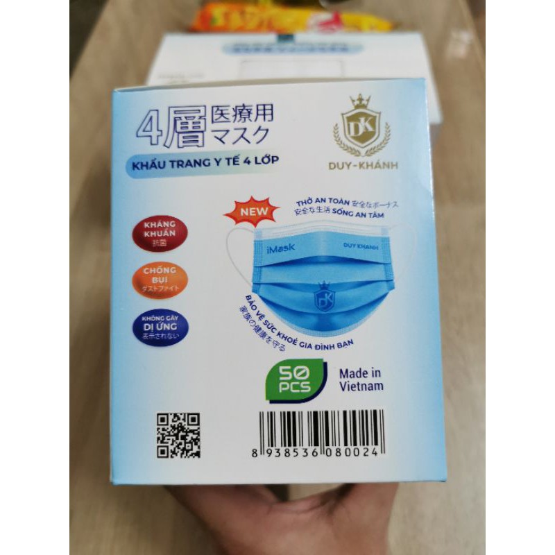 [Chính Hãng ] Khẩu trang y tế 4 lớp Giấy Kháng khuẩn 99% Hàng  Xuất Khẩu ( nguyên tem, mác niêm phong)