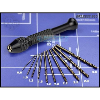 Bộ khoan tay mini 10 mũi khoan