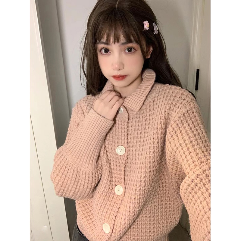 【ZHELIHANGFEI】Áo Khoác Cardigan Dệt Kim Tay Dài Thời Trang Cho Nữ