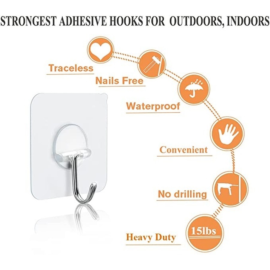 Móc Treo Chìa Khóa Dán Tường Bằng Nhựa Trong Suốt 6*6Cm