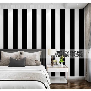 DECAL 1M PVC giấy dán tường khổ 45cm (có sẵn keo dán) – SỌC BỰ TRẮNG ĐEN DT010