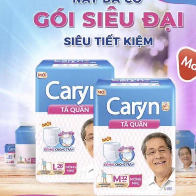 Tã quần Caryn mỏng nhẹ siêu đại (M32, L28)