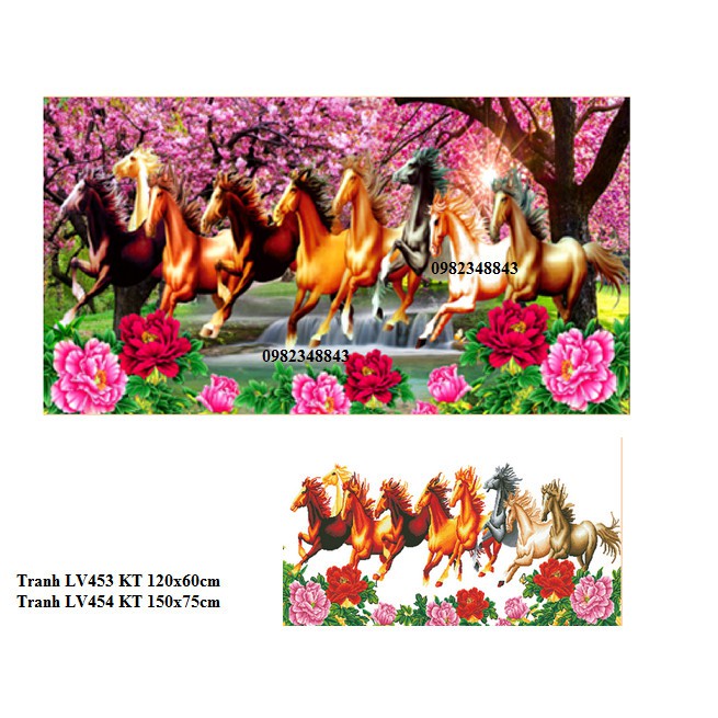 Tranh đính đá mã đáo thành công. Tranh gắn đá chưa đính.