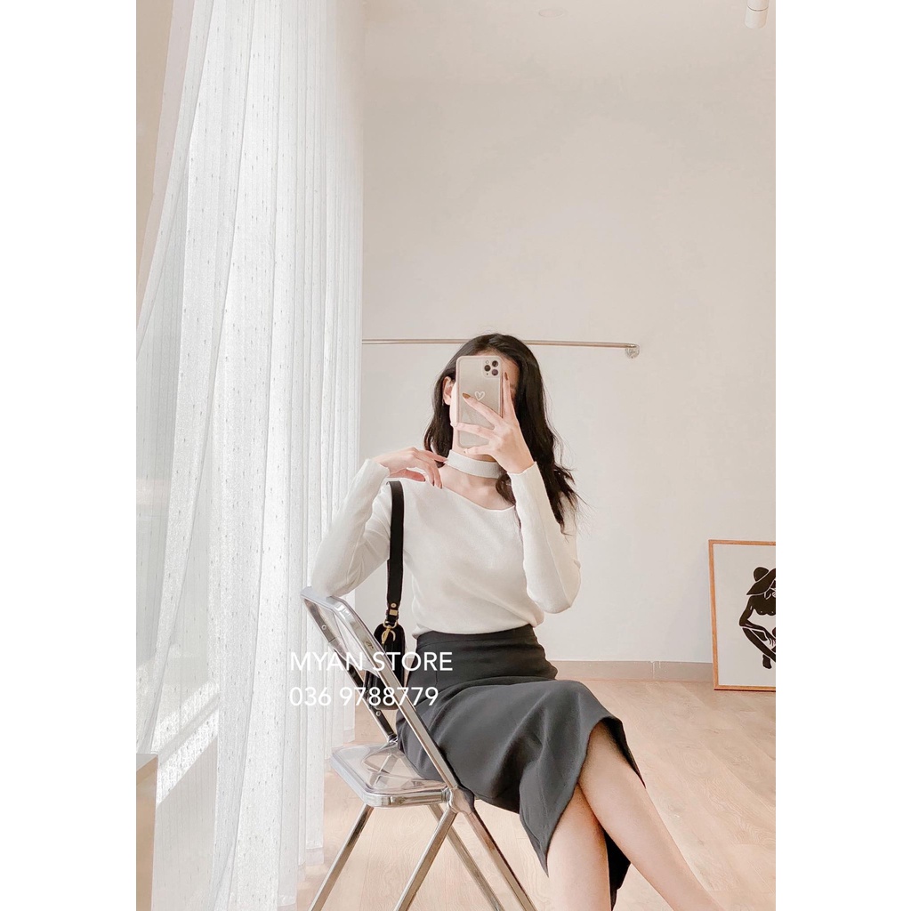 Áo len hở cổ dài tay A102136 | BigBuy360 - bigbuy360.vn