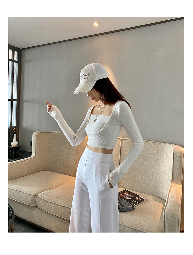 Sexy Square Neck Long Sleeve T-shirt Women's Fashion 2021 | BigBuy360 - bigbuy360.vn
