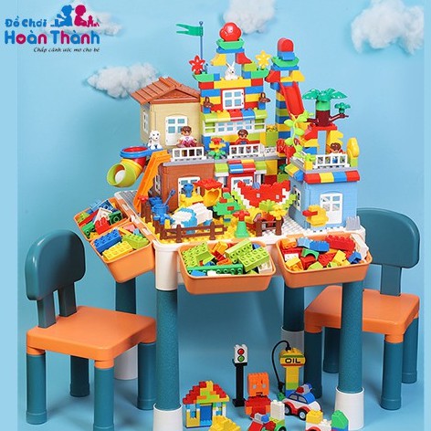 Bàn xếp hình Lego đa chức năng trẻ em, đồ chơi trí tuệ, thông minh cho bé