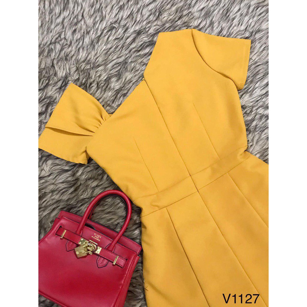 [ xả kho ] MiD Đầm vàng sơmi quý phái V1127 Mie Design {ảnh thật shop tự chụp}