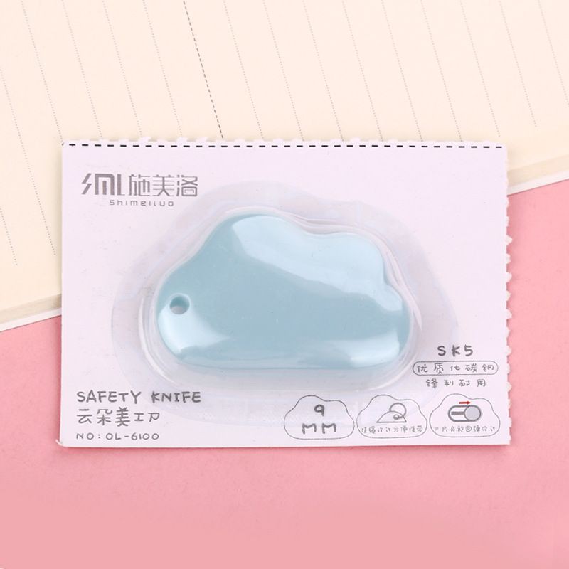 Dao rọc giấy mini hình đám mây, dao rọc giấy bỏ túi hình đám mây nhiều màu sắc dễ thương