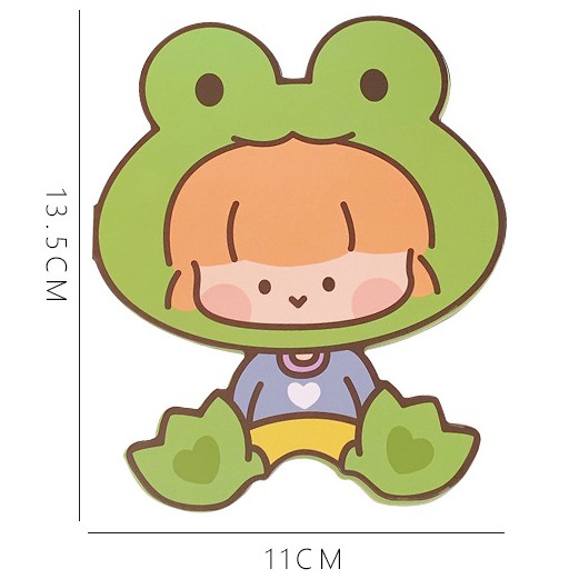 Thiệp Gấp Ghi Lời Chúc Hình Cô Bé Animal Greeting Card