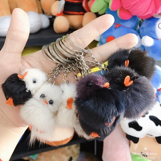 Móc Khóa Lông Mềm Mượt Hình Thú Dễ Thương Xinh Xắn - Móc Khóa Gà Con