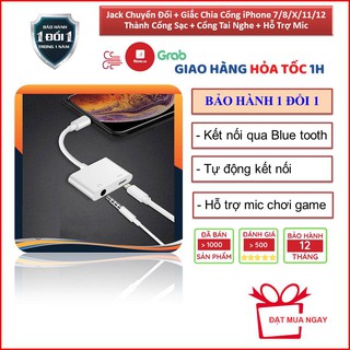 Jack chuyển đổi iPhone, Giắc chia cổng vừa sạc vừa đeo tai nghe cho điện thoại sử dụng IC zin Apple Lỗi 1 Đổi 1