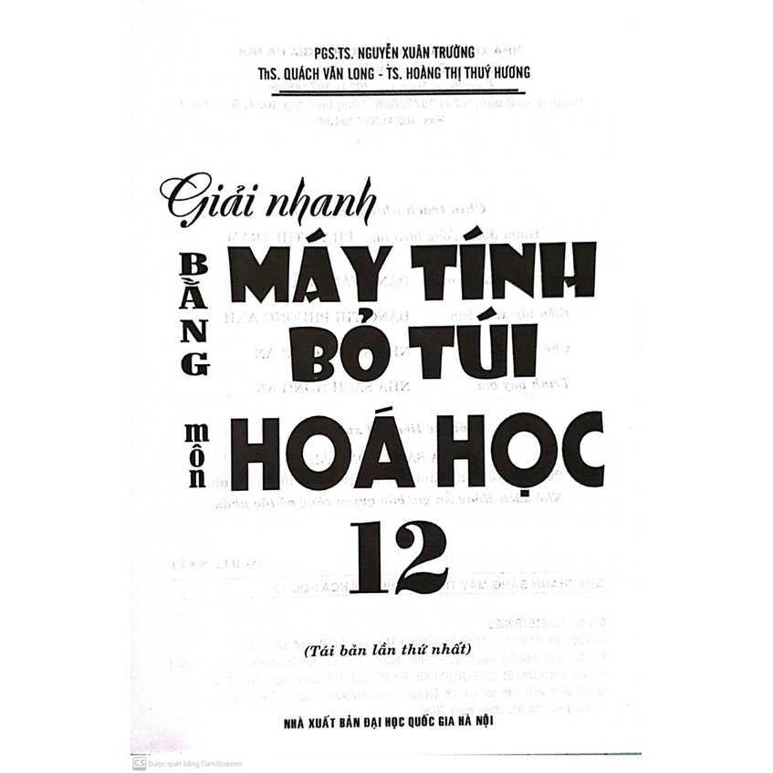 Sách - Giải Nhanh Bằng Máy Tính Bỏ Túi Môn Hóa Học 12