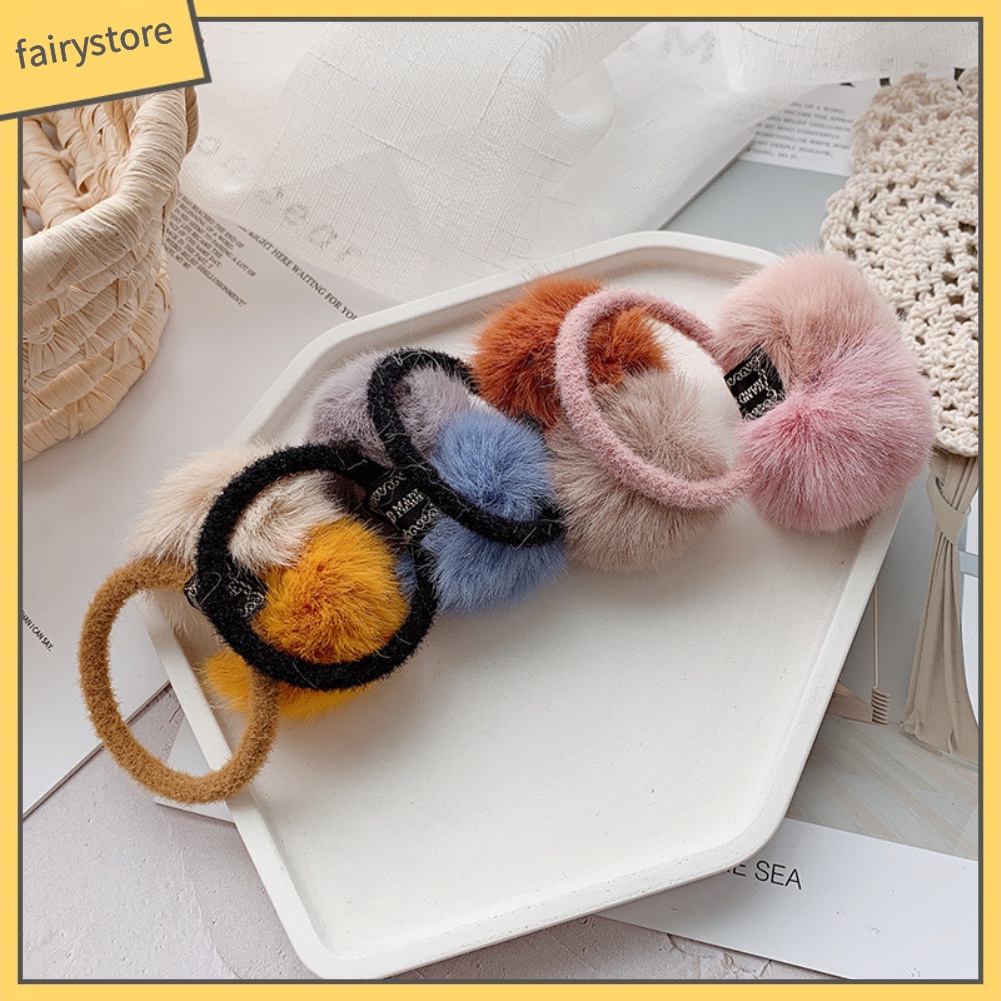 Dây Buộc Tóc Đính Quả Bông Nhỏ Xinh Xắn Cho Nữ