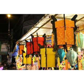 ĐÈN LỒNG TRỤ KHUNG GỖ trang trí  HỘI AN