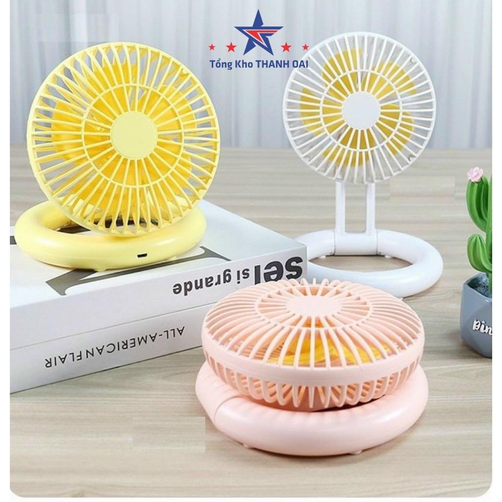 Quạt mini để bàn PHULV xoay 180 độ tặng cáp sạc