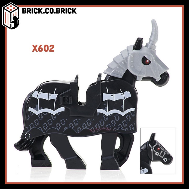 Đồ Chơi Lắp Ráp Mô Hình Sáng Tạo Minifigure Ngựa chiến Trung Cổ Horse phim Lord of the Rings X0158