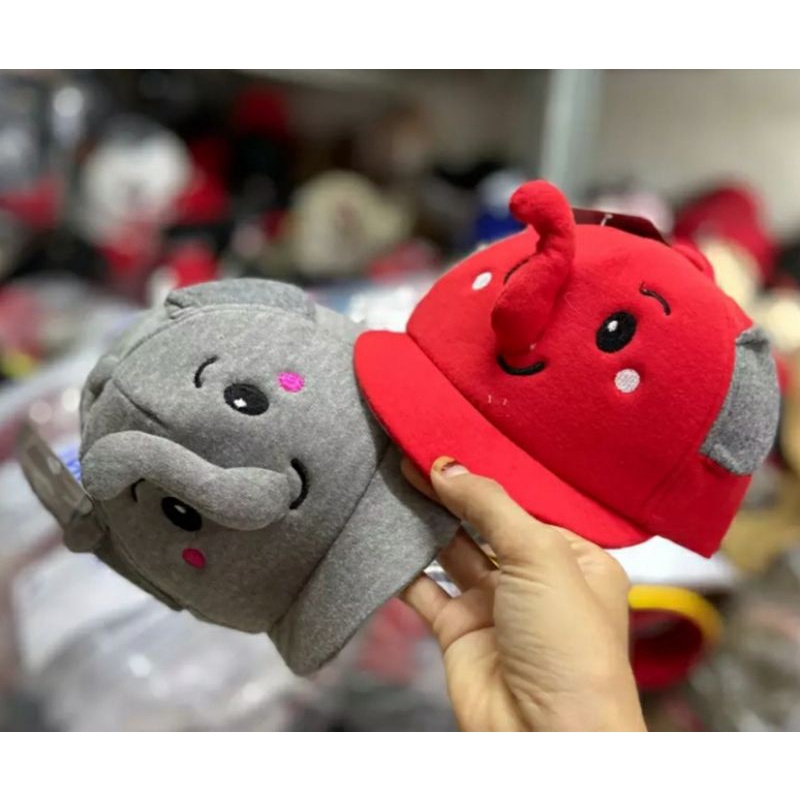🏰 HCM 🏰 Mũ / Nón kết vải họa tiết hình con voi dễ thương siêu cute cho bé 2 - 4 tuổi có 3 màu : vàng , đỏ , xám