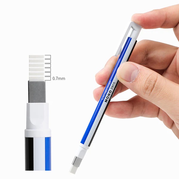 Bút/Viết gôm Tombow MONO Zero - đầu tròn/ đầu dẹt/ ruột gôm