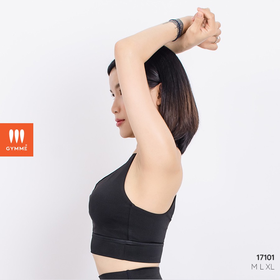 Áo tập gym, yoga nữ kiểu dáng bra croptop GYMME lưng dây chéo đan xen - 17101