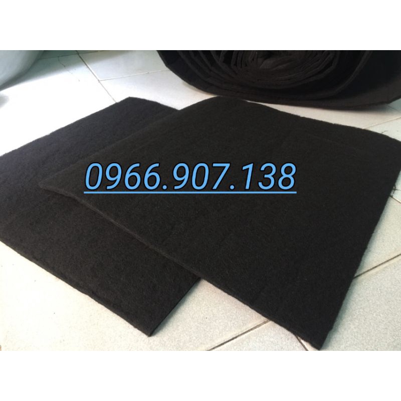Bông Lọc Khử Mùi 100% Than Hoạt Tính. Tấm Lọc Carbon Khử Mùi Dùng Cho Máy Lọc Không Khí, Máy Hút Mùi Nhà Bếp Dày 10mm