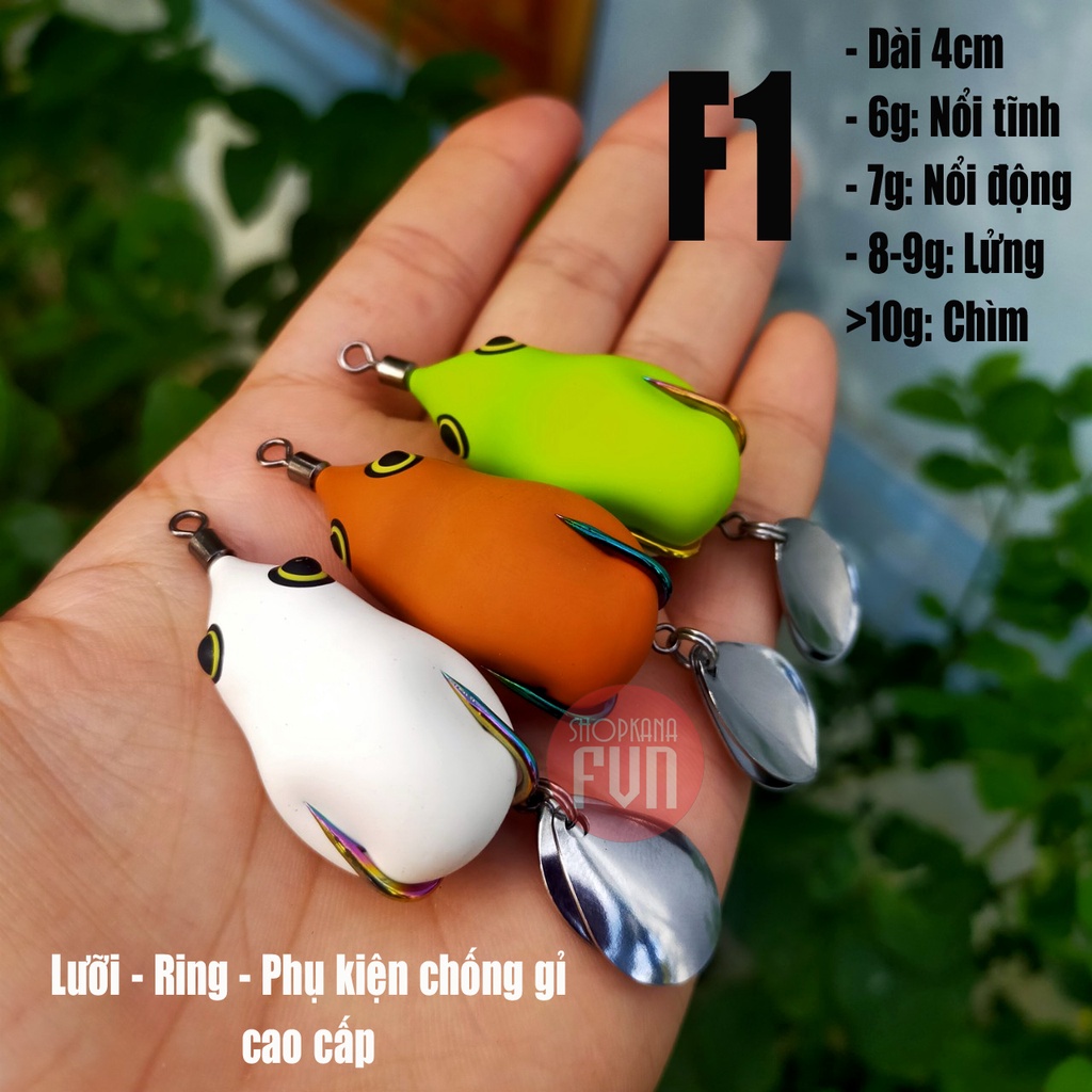 Mồi câu lure nhái hơi F1 nhạy cá Lóc, Chẽm (Nguyên liệu Thái Lan cao cấp)