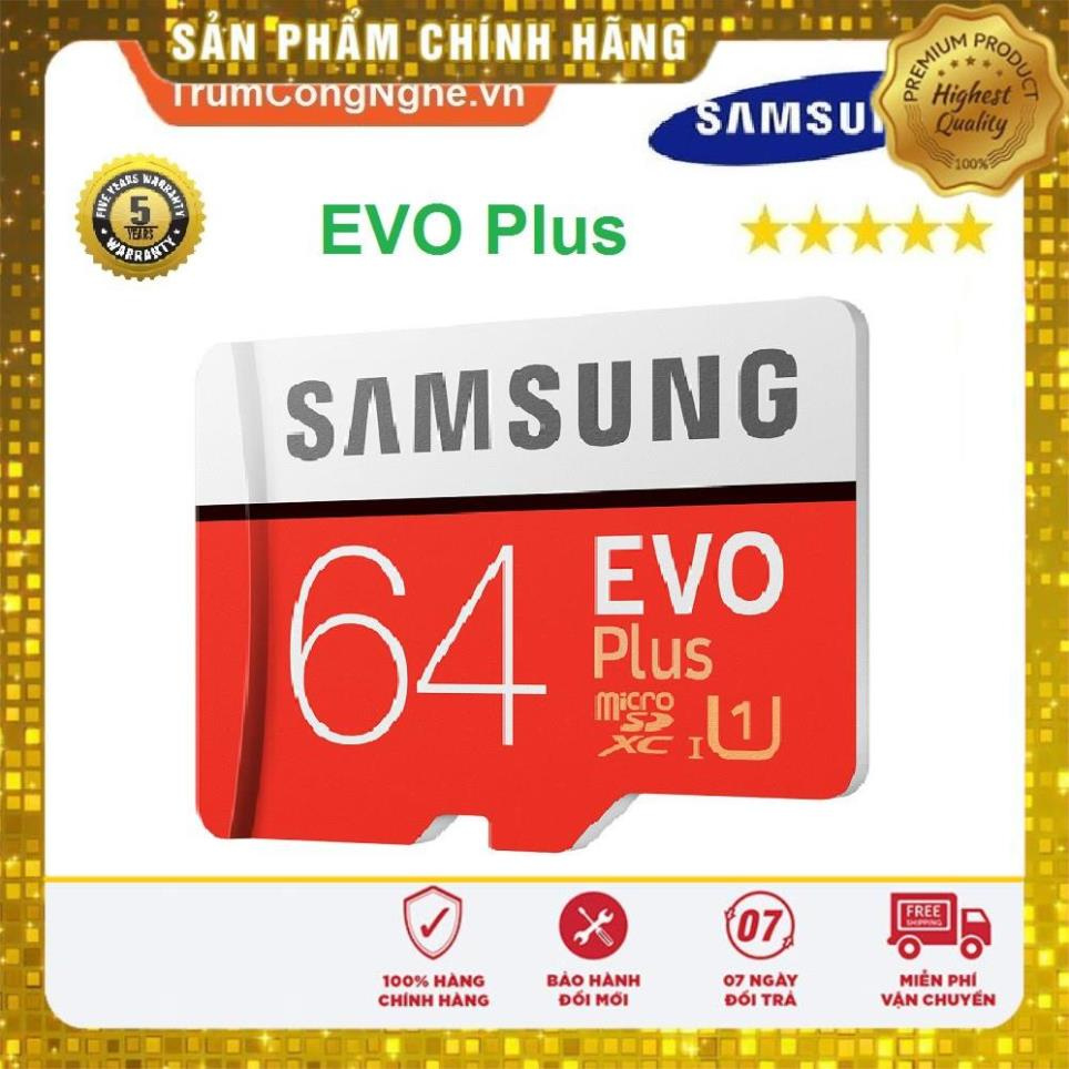 (giá khai trương) Thẻ nhớ 64GB Samsung Plus Class10 100Mb/s Tốc độ cao