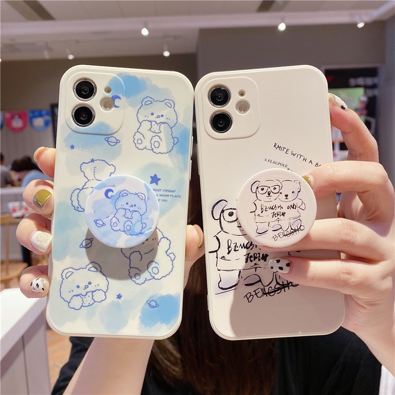 Case Realme C1 Realme C2 Realme 8 4g Realme 8 pro 4g Realme C11 2021 Realme c21 Realme C15 Realme C12 Realme 7i Realme c25 c25s Narzo 30A Lovers Bear silicon grips phone Case