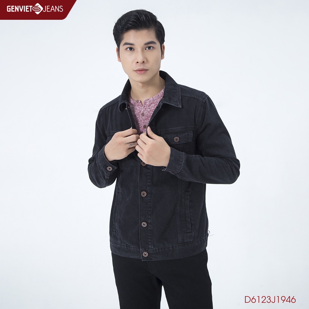 Áo Khoác Jeans Nam Dáng Suông GENVIET D6123J1946