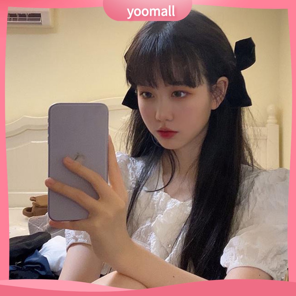 Yomall♡ 1 Cặp Kẹp Tóc Hình Nơ Màu Sắc Xinh Xắn Cho Nữ