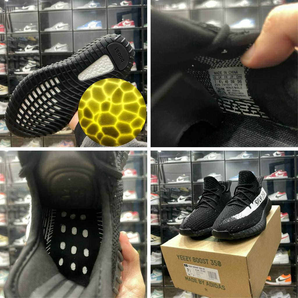 Giày Yz350 Oreo, Yz 350 Đen Kẻ Trắng Hàng Cao Cấp Đế Nén Hạt Chuẩn - Than.Shoes
