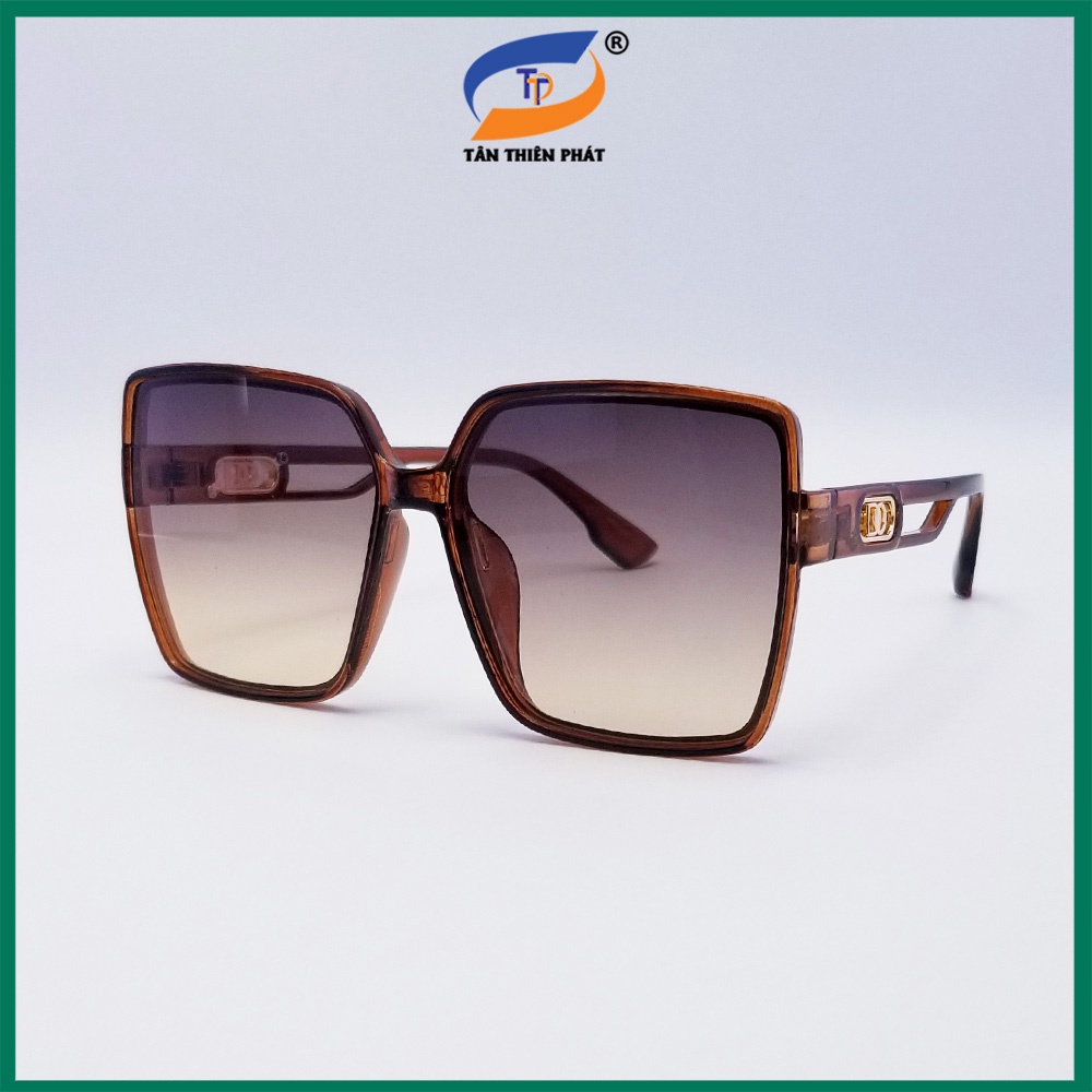 Kính mát nữ mắt vuông to màu nâu, tím TTP2525. Tròng Polycarbon phân cực, ngăn bụi, chống nắng và tia UV