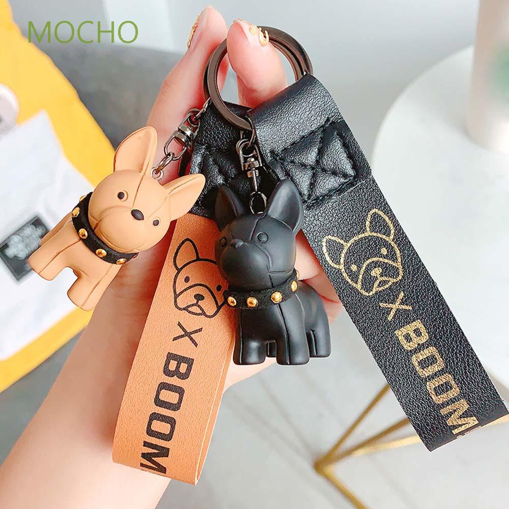 Móc Chìa Khóa Bằng Da Hình Chú Chó Dễ Thương Nhiều Màu Sắc Cho Nam Và Nữ